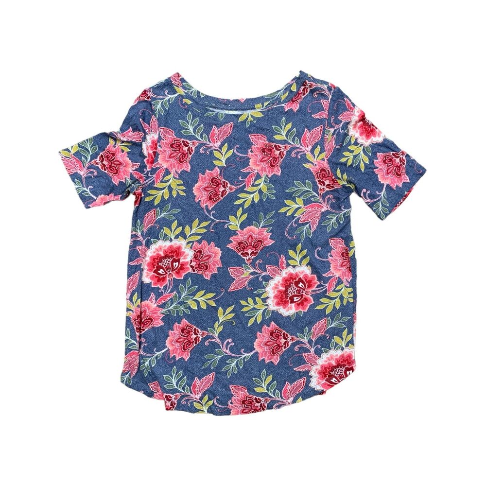 LOFT, Women's Blouse/Top, Pink/Blue/White/Green Floral Top, Medium, Used